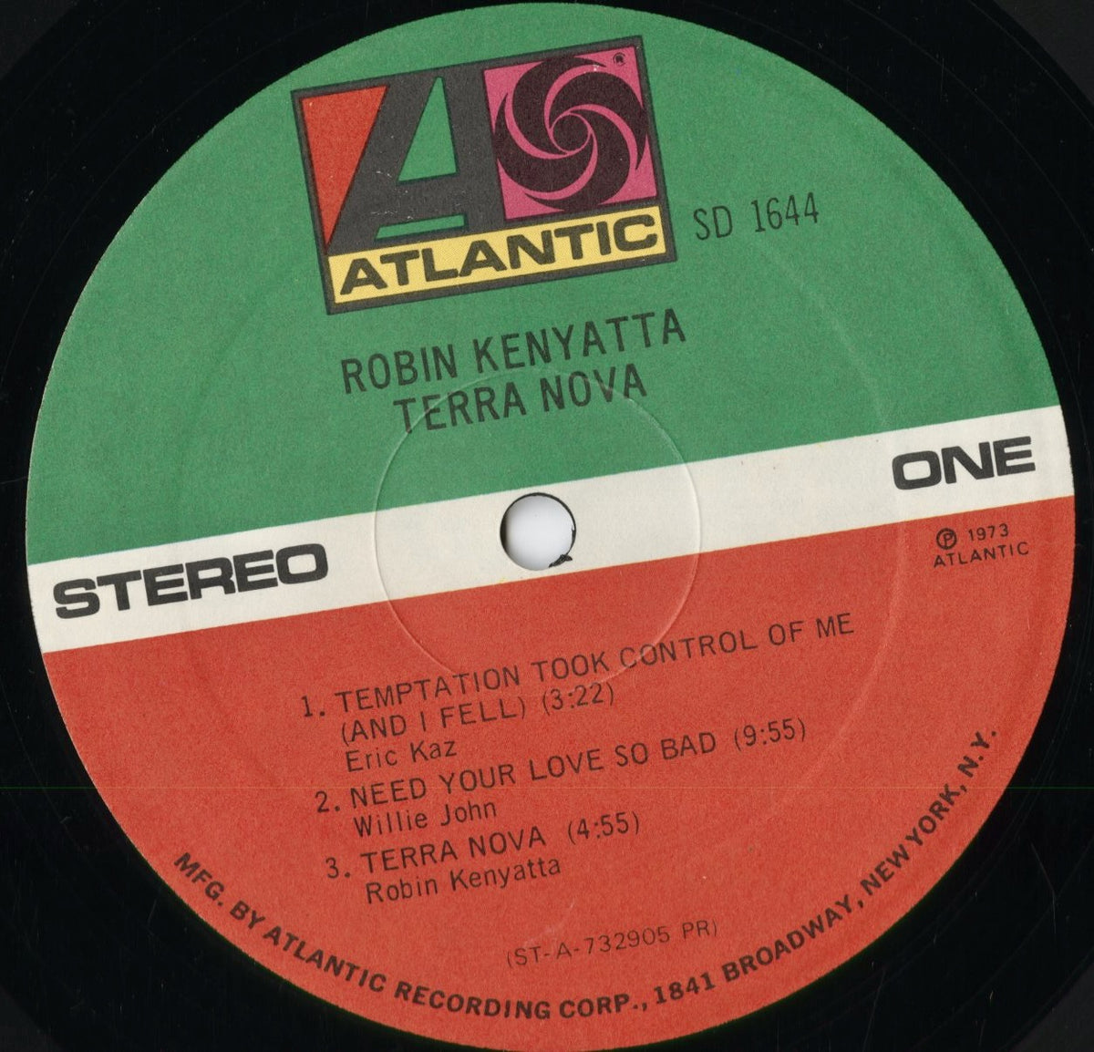Robin Kenyatta - Terra Nova (SD1644) 1973 US Atlantic|中古LP