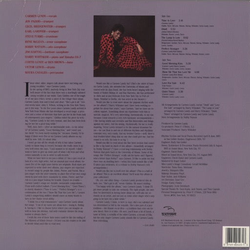 Carmen Lundy - Good Morning Kiss (BKH 523-1) 1986 US Blackhawk|中古LP