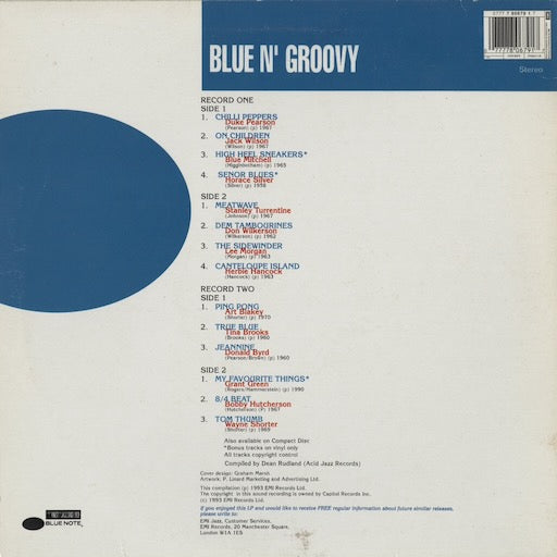 Various - Blue 'N' Groovy (Blue Note Connects With The Good Vibes) (0777 7 80679 1 7) 1993 UK Blue Note|中古LP