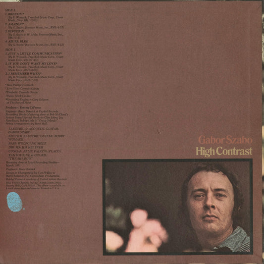 Gabor Szabo - High Contrast (BTS28) 1971 US Blue Thumb|中古LP