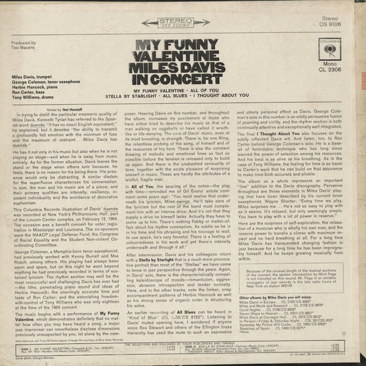 Miles Davis / マイルス・デイヴィス / My Funny Valentine (CS9106) US 360 SOUND 2-EYE Label