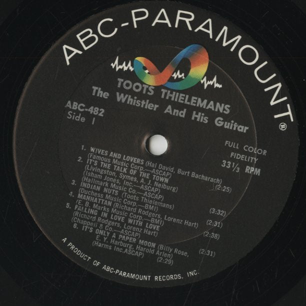 Toots Thielemans - The Whistler & His Guitar (ABC-482) LP 1964 US ABC-Paramount|中古LP