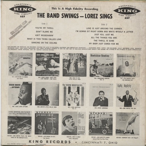 Lorez Alexandria - The Band Swings - Lorez Sings (657) LP 1959 US King Records|中古LP