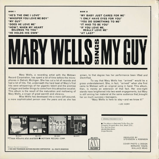 Mary Wells - Sings My Guy (M5-167V1) 1981 US Motown|中古LP