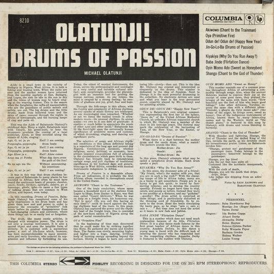 Olatunji - Drums Of Passion (PC 8210) 1972 US Columbia|中古LP