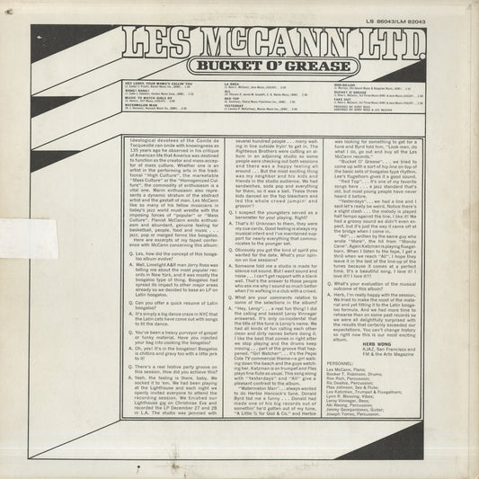 Les McCann / レス・マッキャン / Bucket O' Grease (LM 82043)