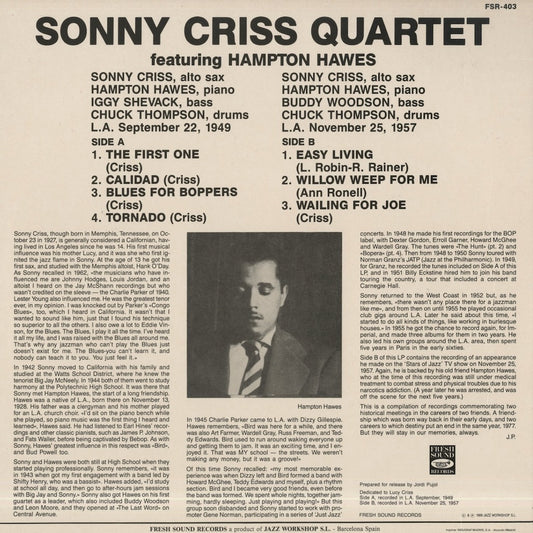 Sonny Criss / ソニー・クリス / Sonny Criss Quartet 1949-1957 (FSR-403)
