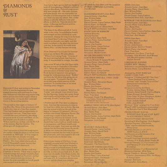 Joan Baez / ジョーン・バエズ / Diamonds & Rust (SP-4527)