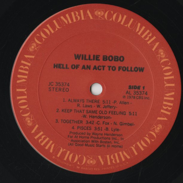 Willie Bobo / ウィリー・ボボ / Hell Of An Act To Follow (JC35374)