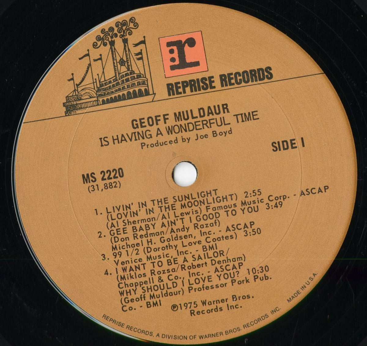 Geoff Muldaur - Is Having A Wonderful Time (MS 2220) 1975 US Reprise|中古LP