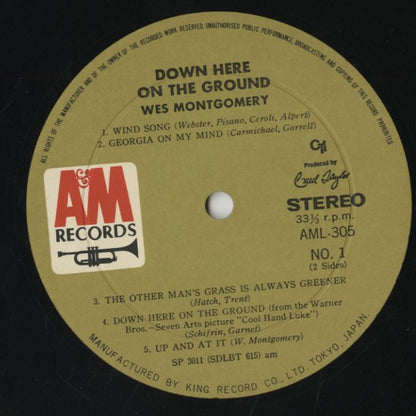Wes Montgomery / ウェス・モンゴメリ/ Down Here On The Ground (AML305)