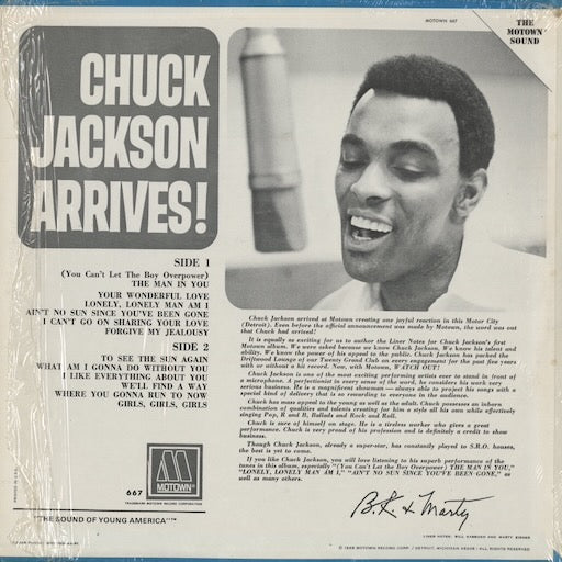 Chuck Jackson - Arrives! (MS667) 1968 US Motown|中古LP