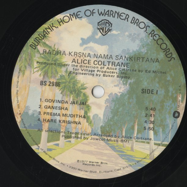 Alice Coltrane / アリス・コルトレーン / Radha - Krsna Nama Sankirtana (BS 2986)