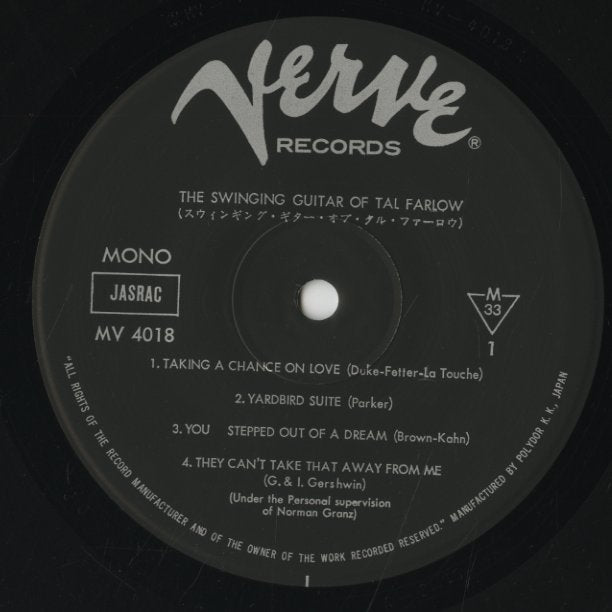 Tal Farlow / タル・ファーロウ / The Swinging Guitar of Tal Farlow (MV-4018)