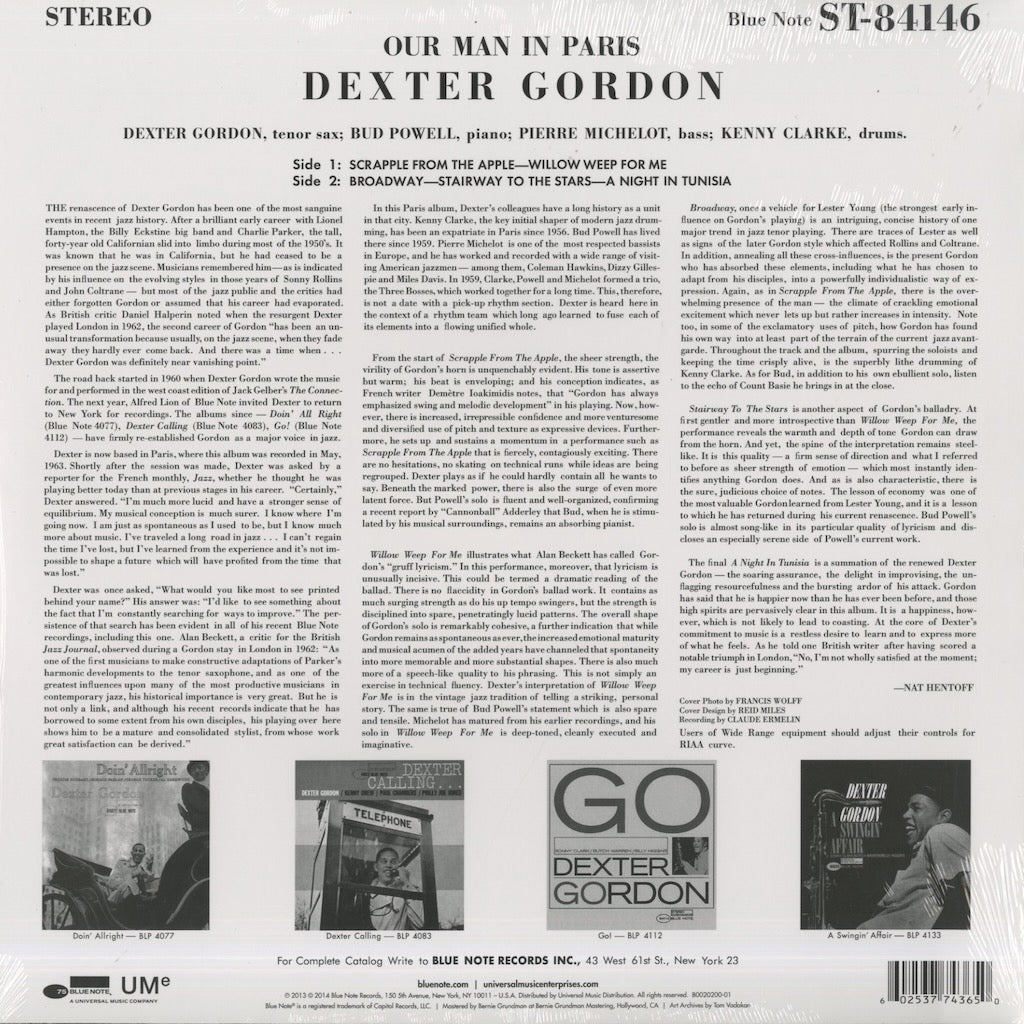 Dexter Gordon / デクスター・ゴードン / Our Man In Paris (Blue Note 75th Anniversary Edition)