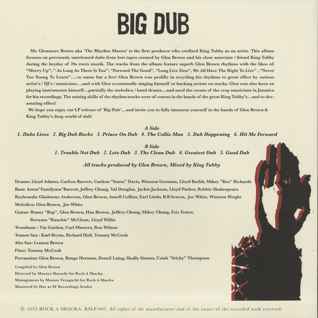 Glen Brown meets King Tubby / グレン・ブラウン キング・タビー / Big Dub (RSLP005)