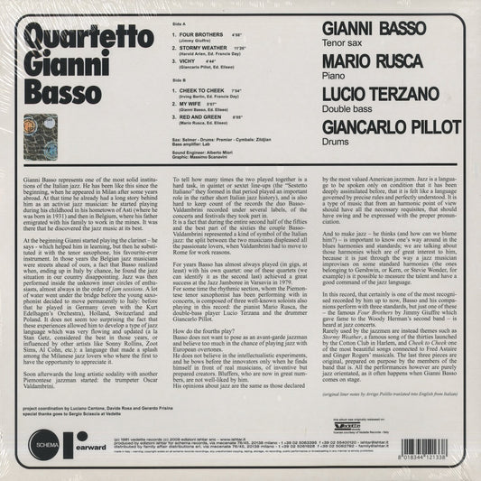 Quartetto Gianni Basso / カルテート・ジャンニ・バッソ (1981) (RW133LP)