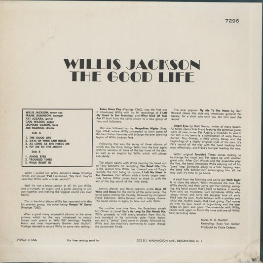 Willis Jackson / ウィリス・ジャクソン / The Good Life (PRLP 7296)