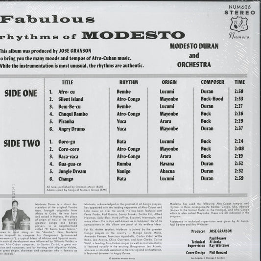 Modesto Duran / モデスト・デュラン / Fabulous Rhythms Of Modesto - Sangre De Chango Red Vinyl (NUM606)
