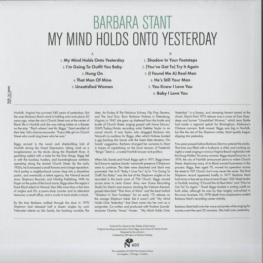Barbara Stant / バーバラ・スタント / My Mind Holds Onto Yesterday (NUM605LP)
