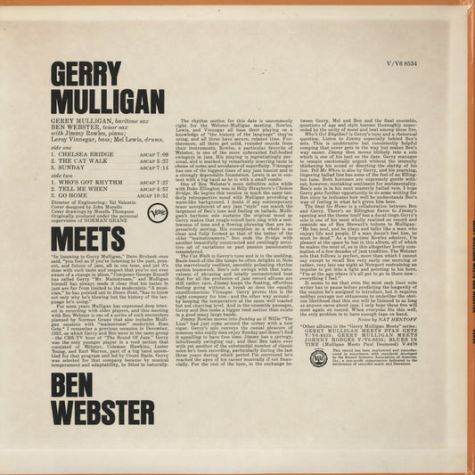 Gerry Mulligan / ジェリー・マリガン / Meets Ben Webster (V6-8534)