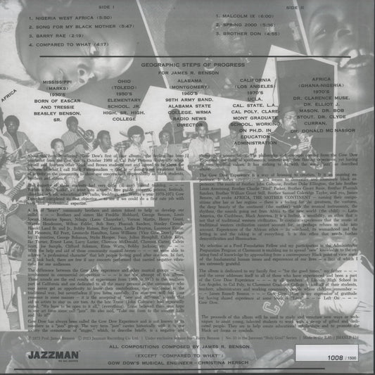 Prof. James Benson / ジェームス・ベンソン / The Gow-Dow Experience (JMANLP134)