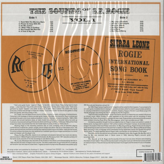 S.E. Rogie - The Sounds Of S.E. Rogie Vol.1 (MRP-050) 2013 US Mississippi Records|新品LP back