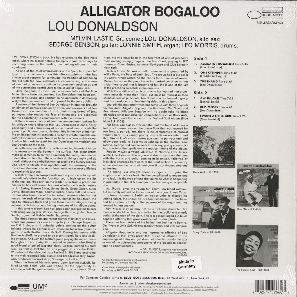 Lou Donaldson / ルー・ドナルドソン / Alligator Bogaloo -180g