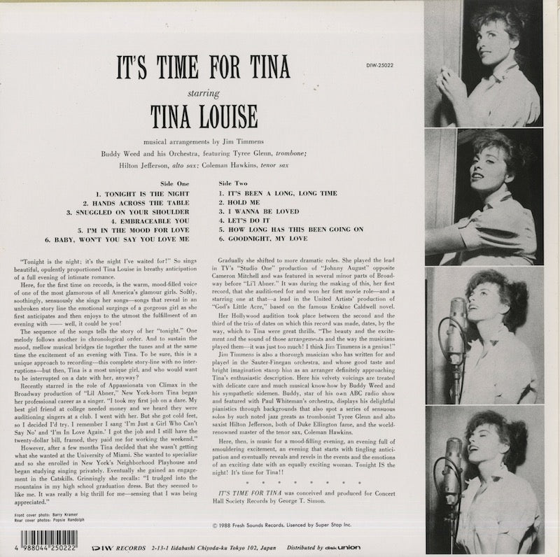 Tina Louise / ティナ・ルイス / It's Time For Tina (DIW-25022)