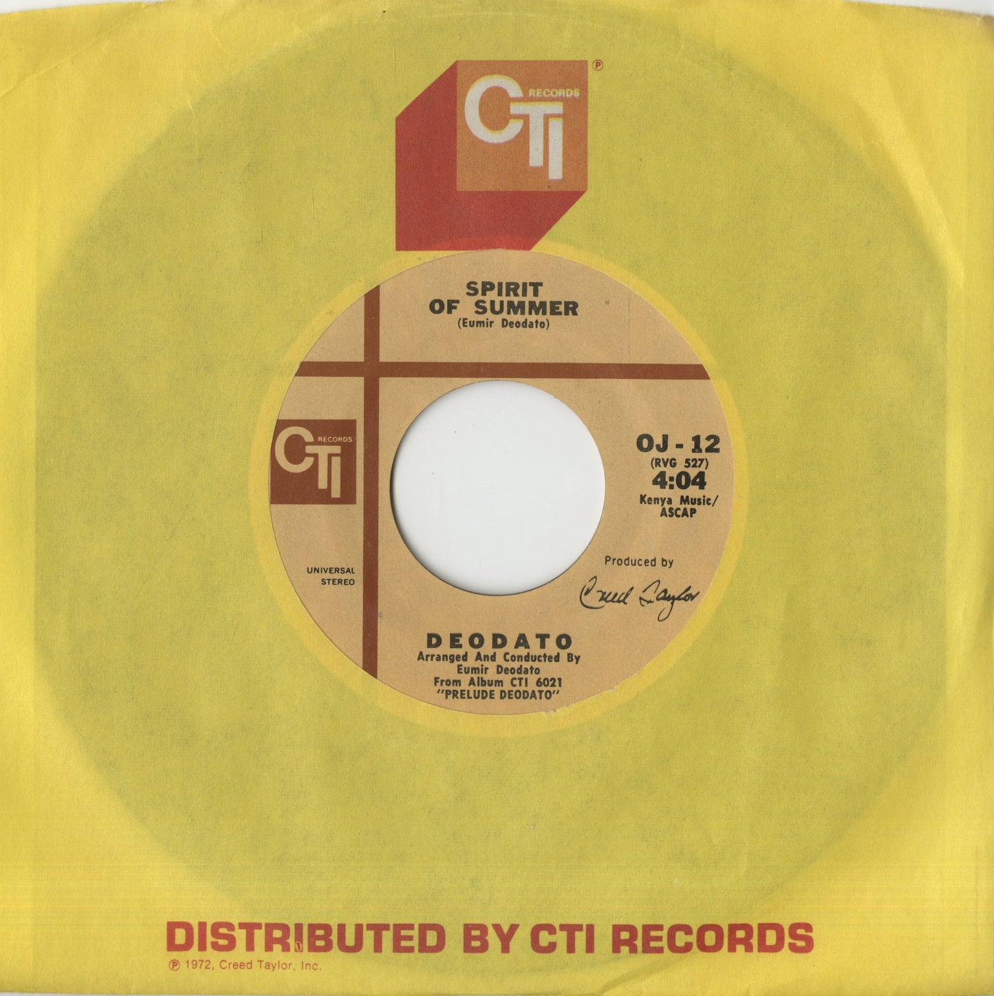 Deodato / デオダート / Also Sprach Zarathustra / Spirit Of Summer -7 (OJ-12)