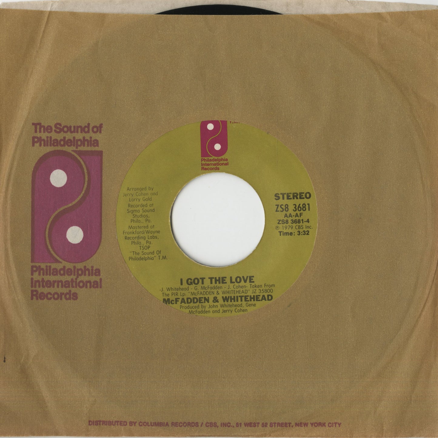 Mcfadden & Whitehead / マクファッデン&ホワイトヘッド / Ain’t No Stopping Us Now -7 (ZS8 3681)