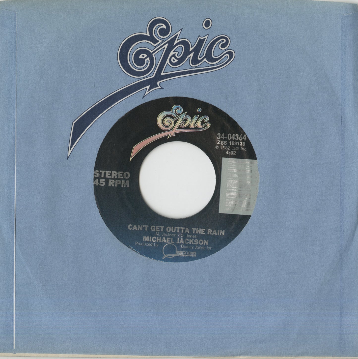 Michael Jackson / マイケル・ジャクソン / Thriller / Can't Get Outta The Rain -7 (34-04364)