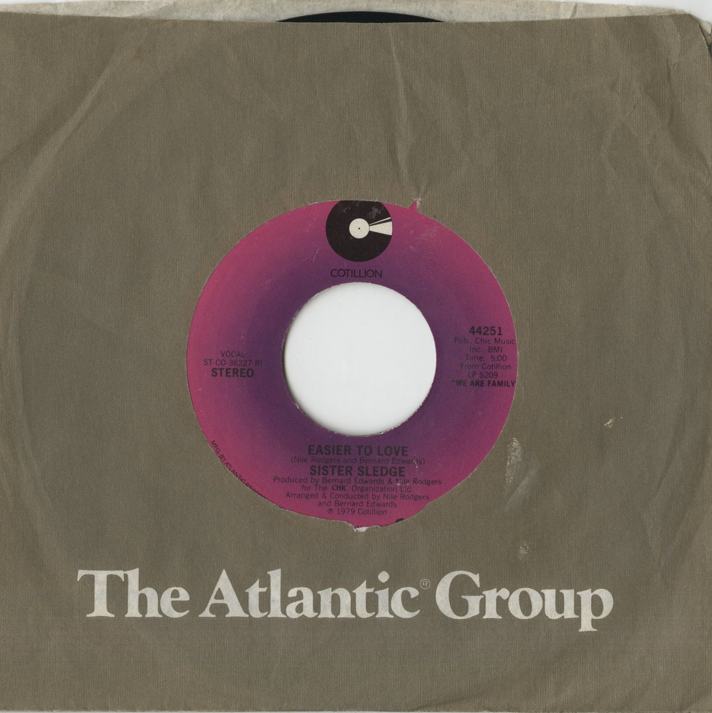 Sister Sledge / シスター・スレッジ / We Are Family / Easier To Love -7 (44251)