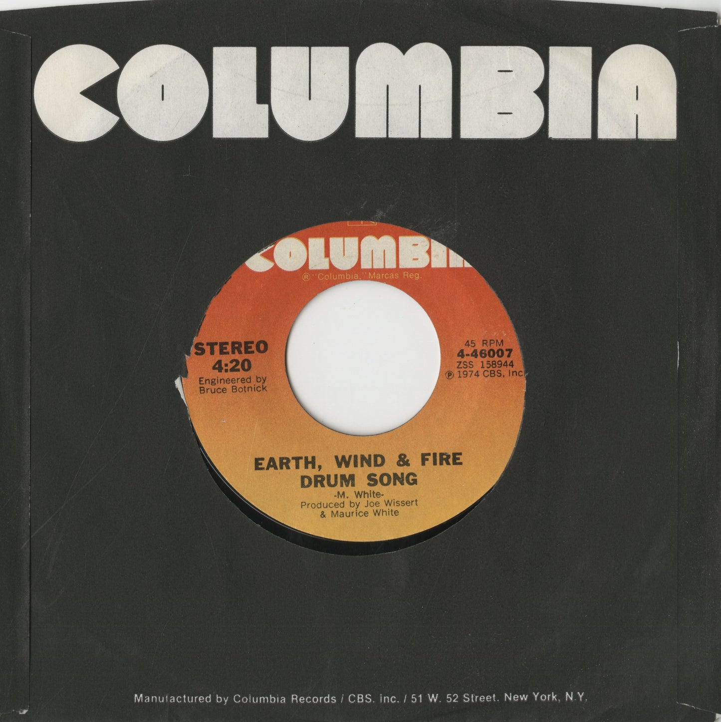 Earth Wind & Fire / アース・ウィンド&ファイア / Mighty Mighty / Drum Song -7 (4-46007)