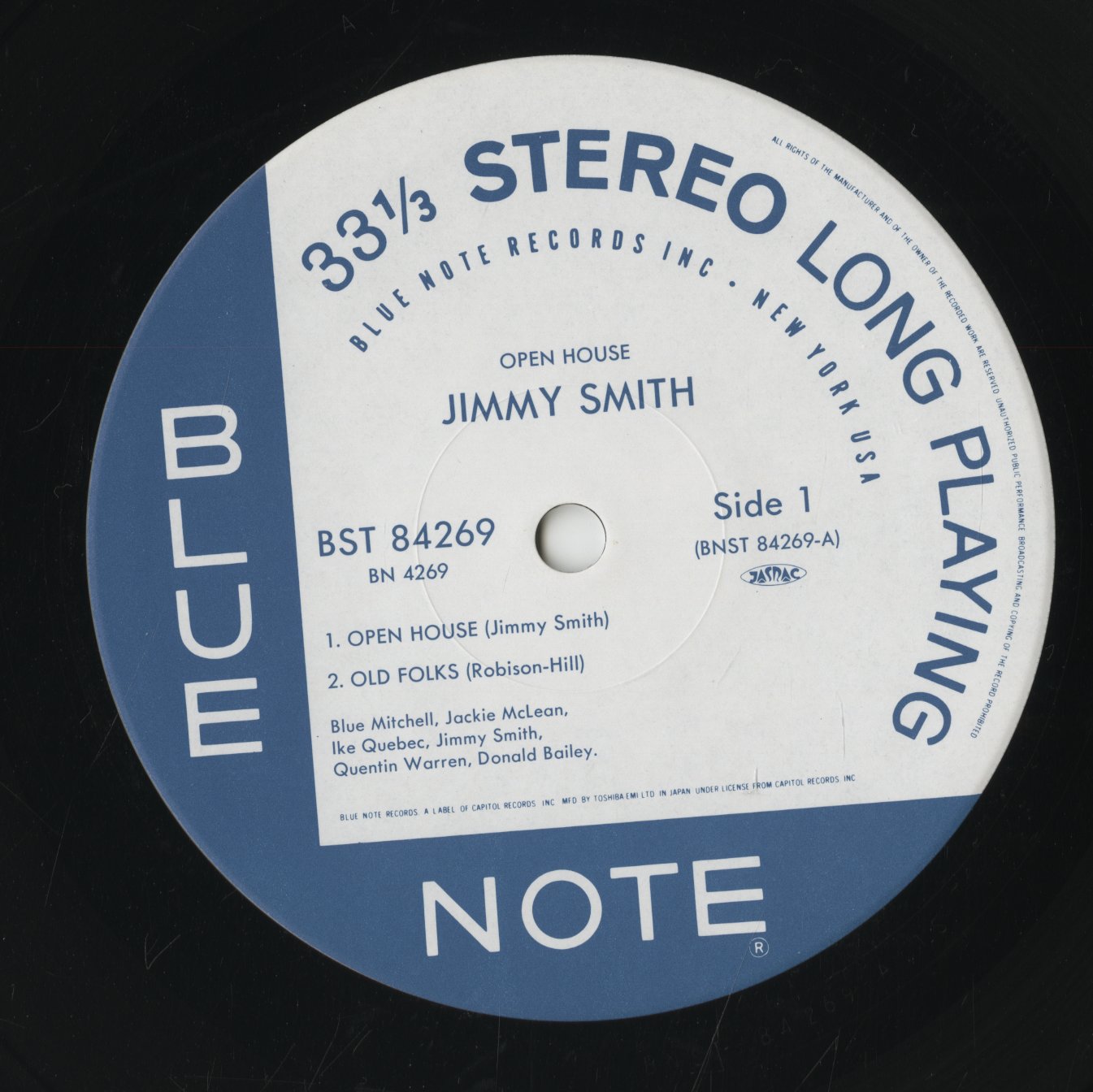 Jimmy Smith / ジミー・スミス / Open House(BN 4269)