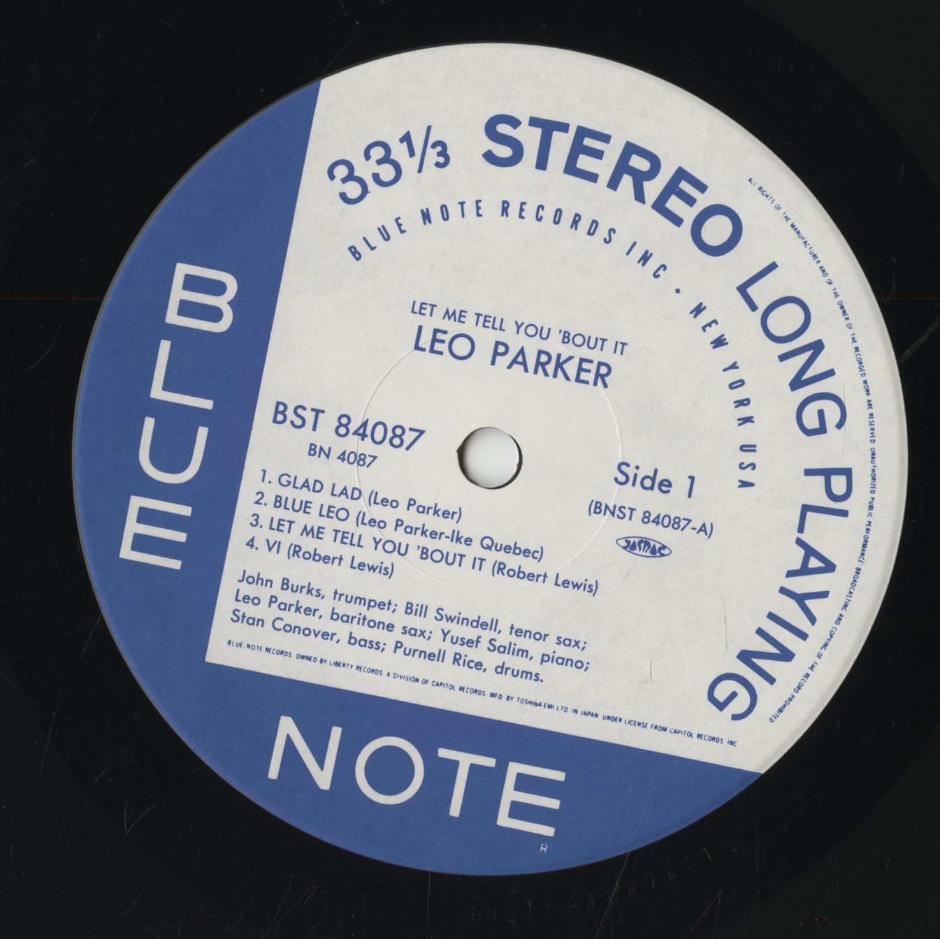 Leo Parker / レオ・パ−カー / Let Me Tell You 'Bout It (BN 4087)
