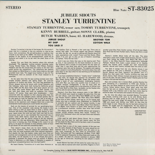 Stanley Turrentine / スタンリー・タレンタイン / Jubilee Shouts (GXF3025)
