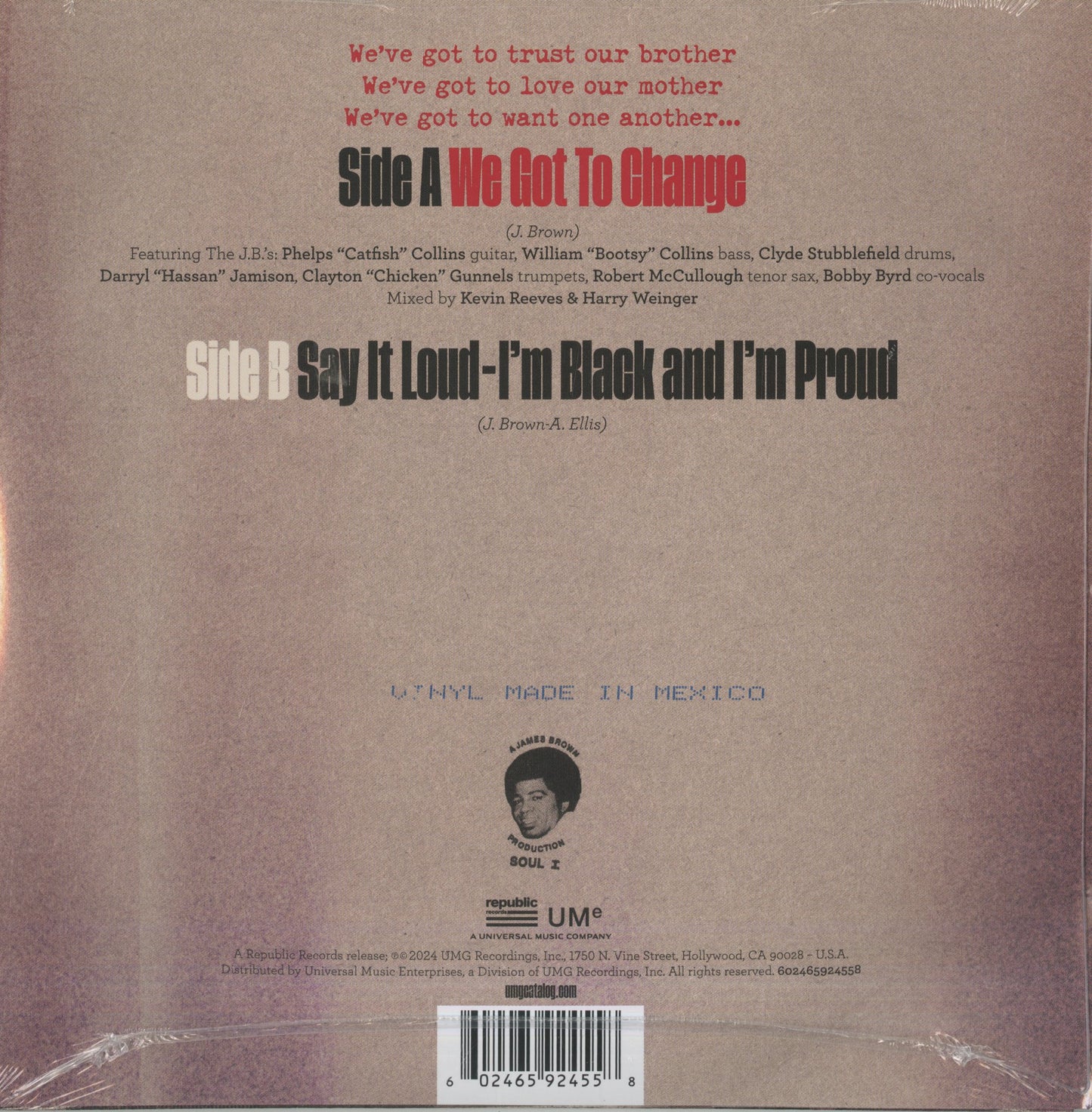 James Brown / ジェイムズ・ブラウン / We Got To Change -7 (602465924558)