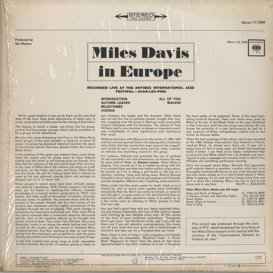 Miles Davis / マイルス・デイヴィス / In Europe (PC 8983)