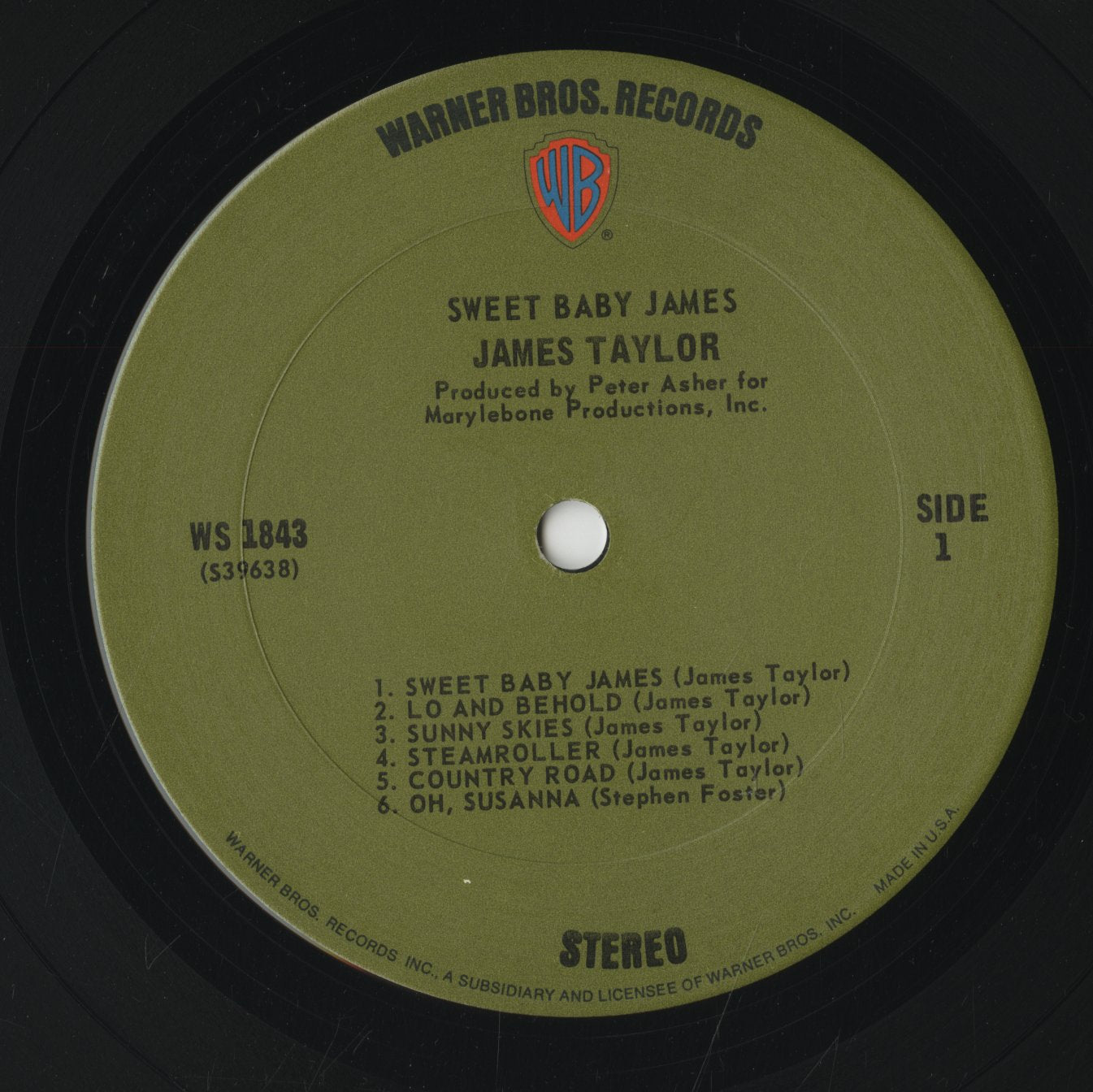 James Taylor / ジェームス・テイラー / Sweet Baby James (WS1843)
