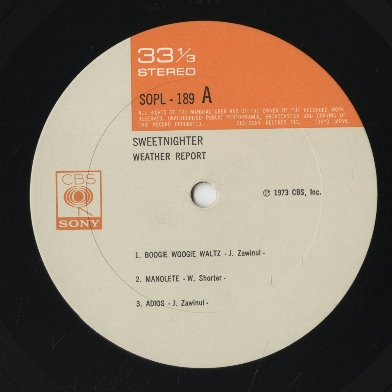 Weather Report / ウェザー・リポート / Sweetnighter (SOPL-189)