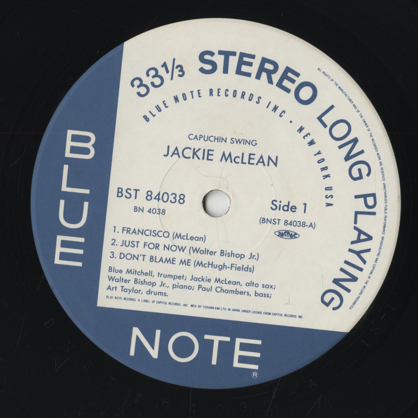 Jackie McLean / ジャッキー・マクリーン / Capuchin Swing (BN 4038)