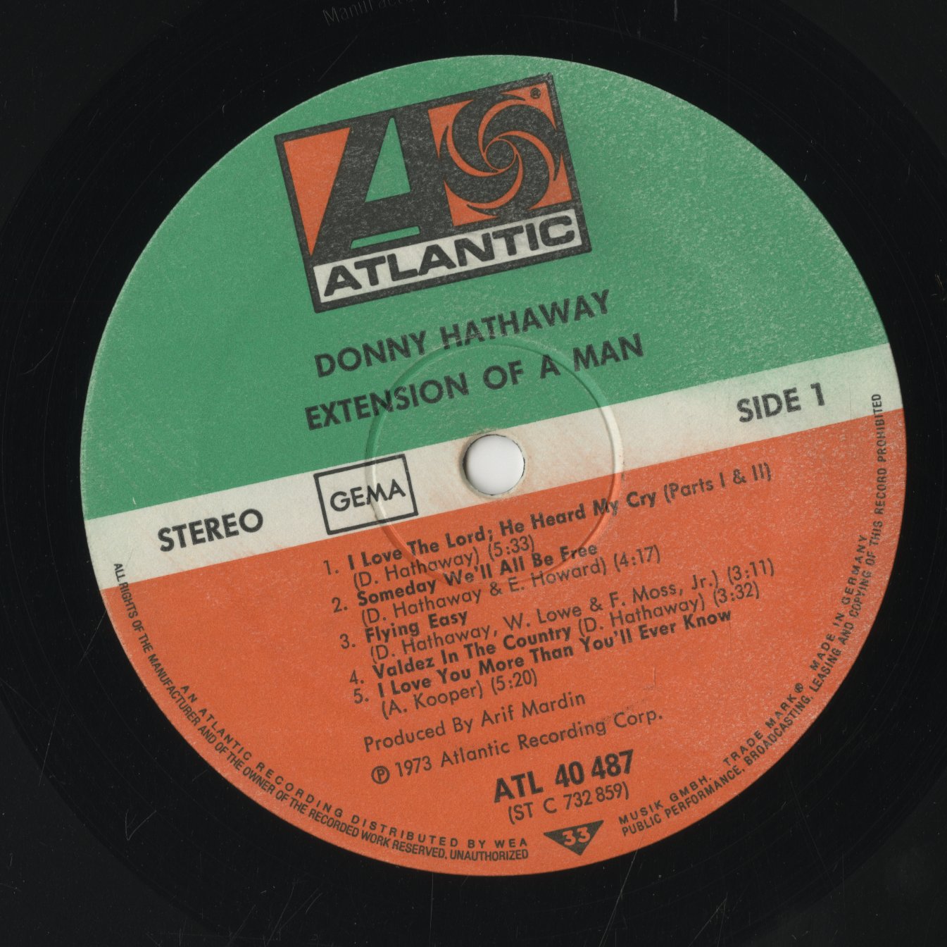 Donny Hathaway / ダニー・ハサウェイ / Extension Of A Man (ATL 40 487)