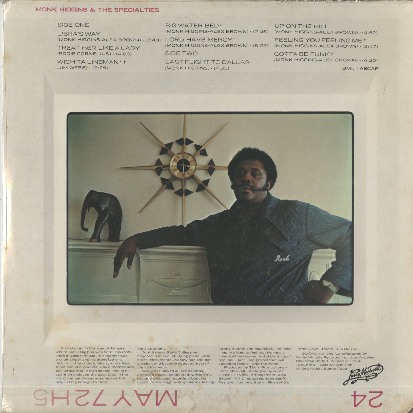 Monk Higgins / モンク・ヒギンス / Heavyweight (UAS 5592) USオリジナル盤・未開封シールド