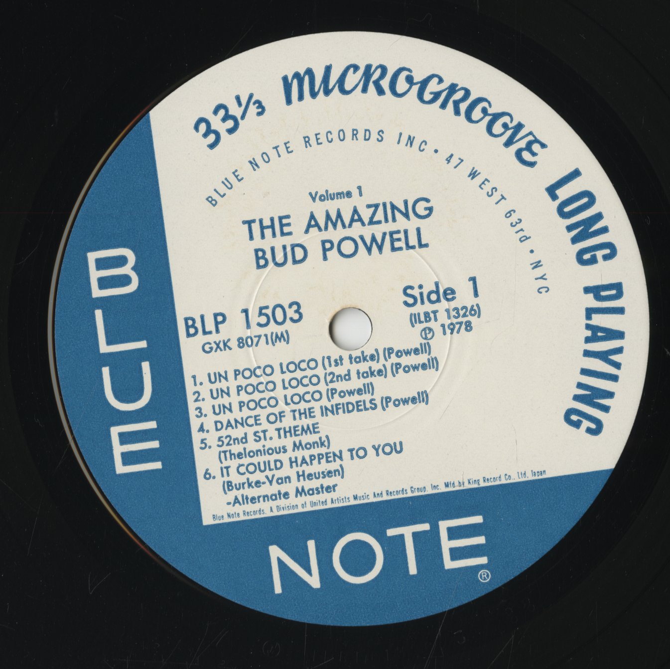 Bud Powell / バド・パウエル / The Amazing Bud Powell Volume 1 (GXK 8071(M))