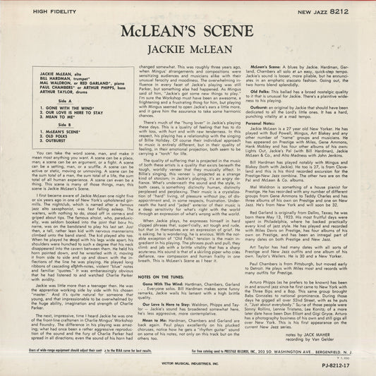 Jackie McLean / ジャッキー・マクリーン / McLean's Scene (PJ-17-8212)