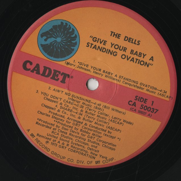 The Dells - Give Your Baby A Standing Ovation (CA 50037) LP 1973 US Cadet|中古LP