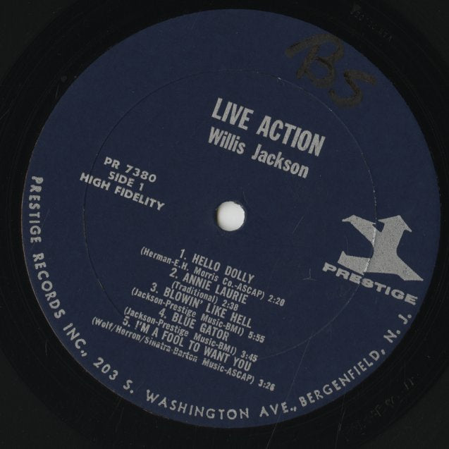 Willis Jackson / ウィリス・ジャクソン / Live! Action (PR 7380)