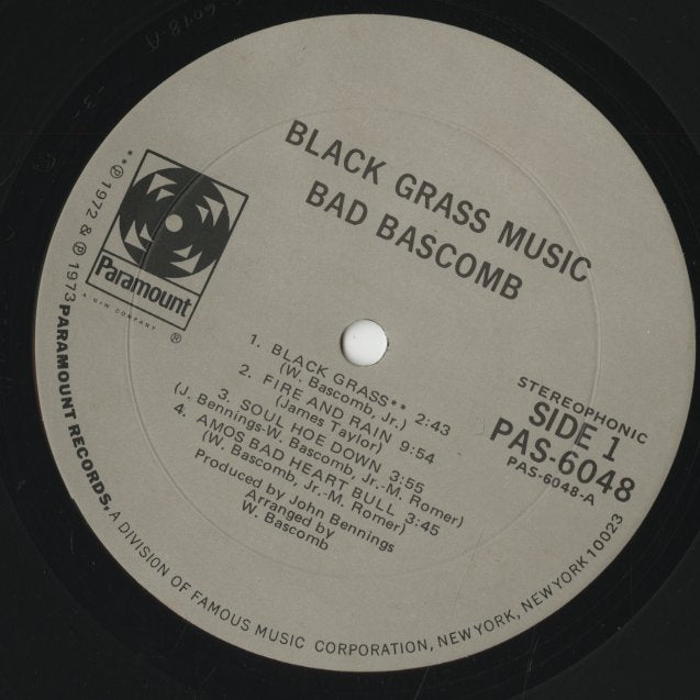 Bad Bascomb / バッド・バスカム / Black Grass Music (PAS6048)