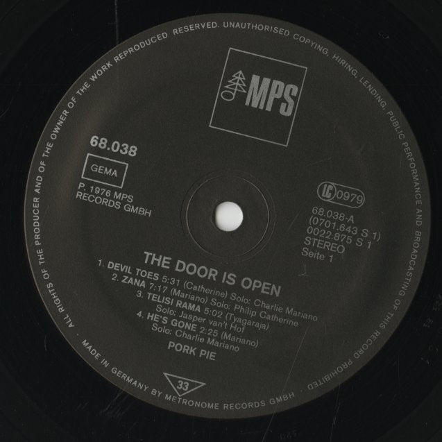Pork Pie - The Door Is Open (68.038) LP 1977 GER MPS|中古LP